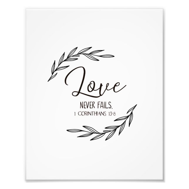 Foto 1 Corinthians 13:8, Amor nunca falha (Frente)