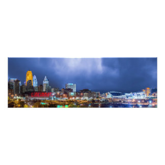 Foto 2016 Pano Shot Cincinnati Ohio Skyline - Impressão