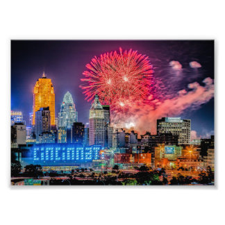 Foto 2019 WEBN Fireworks Cincinnati Skyline - Impressão