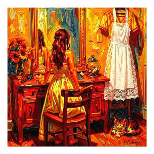 Foto 27,03" x 27,03 Arte da Moda - Fantasia de Menina
