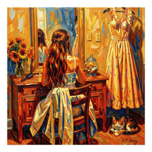 Foto 27,03" x 27,03" Fantasia de Menina Jovem