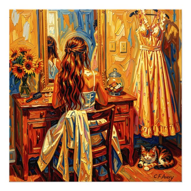 Foto 27.03" x 27.03" Young Girl Fantasy (Frente)