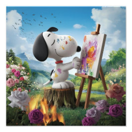 Foto 3D Renderização de uma Pintura de Cachorro