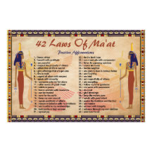 42 Leis de Maat - Poster de Afirmações Positivas