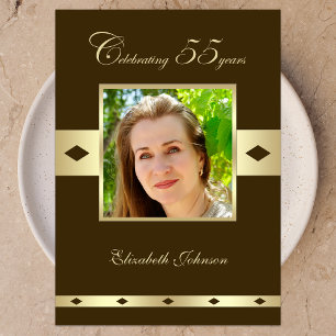 Foto 55th Convite de aniversário Brown