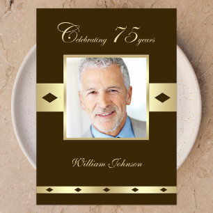 Foto: 75.o Convite de aniversário Brown