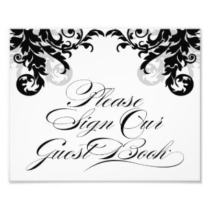 Foto 8x10 Flourish Sign Our Guest Book for Framining
