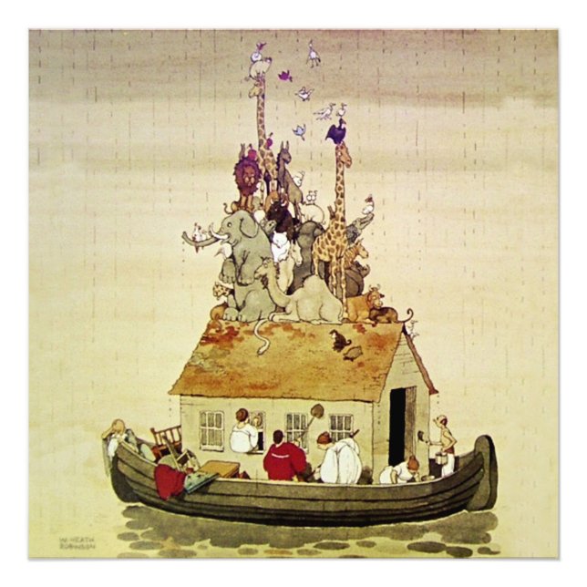 Foto “A Arca de Noé” por W Heath Robinson (Frente)