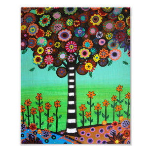 Foto A árvore de vida mexicana floresce a pintura