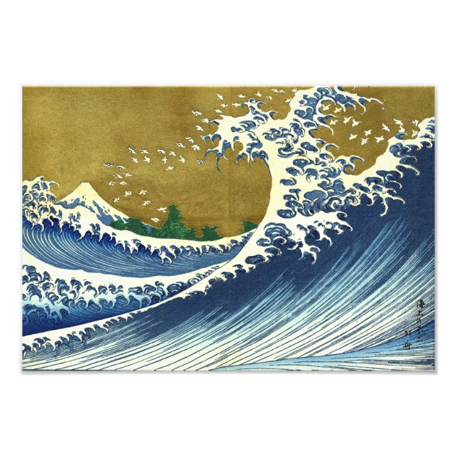 Foto A cor da onda grande | Hokusai | (Frente)