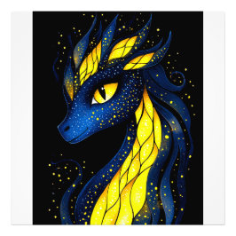 Foto A dragon with glowing yellow scales