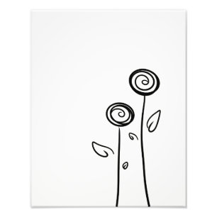 Foto A lápis simples desenho de duas flores