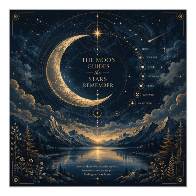 Foto A Lua Guia, As Estrelas Recordam Celestial (Frente)