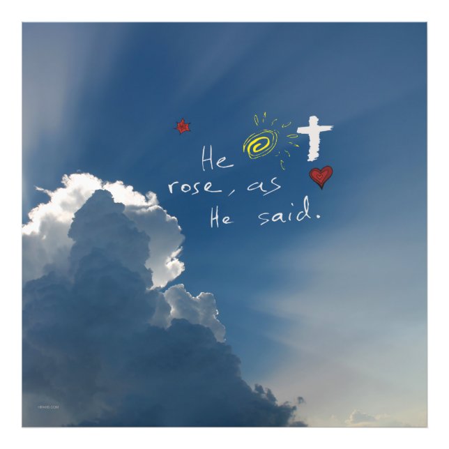 Foto A Ressurreição Da páscoa Ele É Risen Jesus Rosa (Frente)