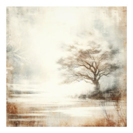 Foto A Tree In The Mist Old Photo Graphic Design