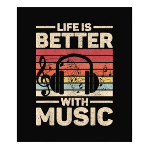 Foto A Vida É Melhor Com Camiseta De Amante De Música M