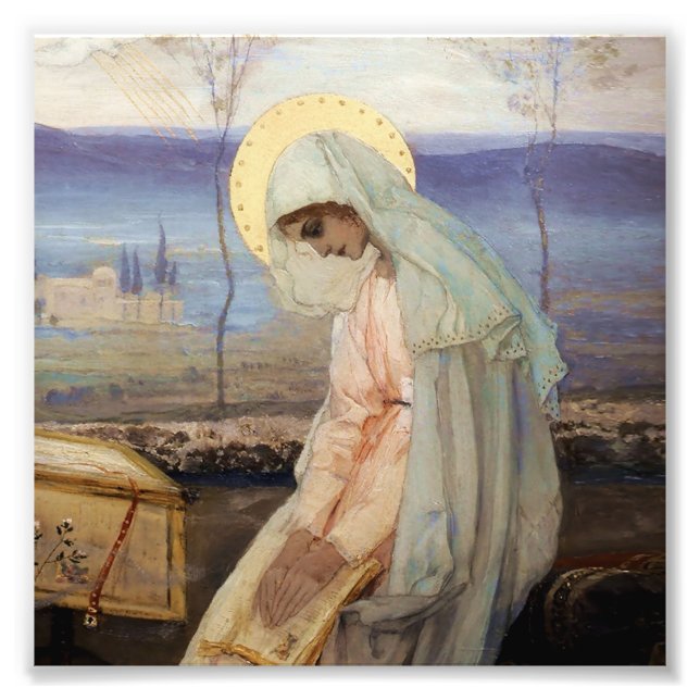 Foto "A Virgem Maria" por Mikhail Nesterov (Frente)