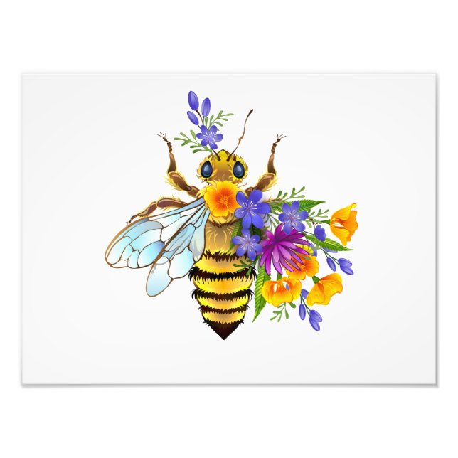 Foto Abeja flor com plantas silvestres (Frente)