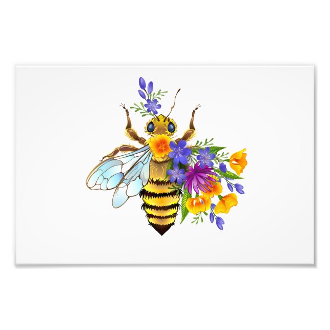 Foto Abeja flor com plantas silvestres (Frente)
