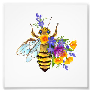 Foto Abeja flor com plantas silvestres