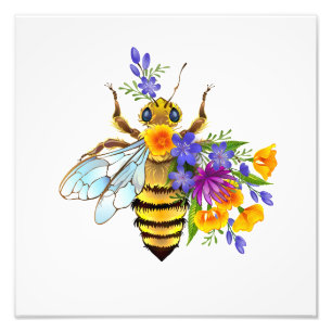 Foto Abeja flor com plantas silvestres