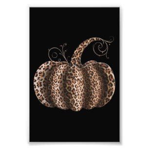 Foto Abóbora de Halloween Xadrez Leopardo Outono Dia de