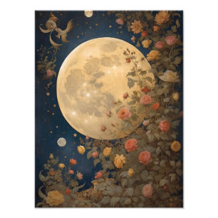Foto Abraço da Lua: Rosas sob lua cheia