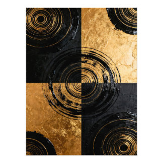 Foto Abstract Black and Gold Circles