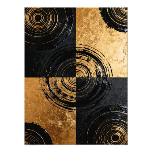 Foto Abstract Black and Gold Circles (Frente)