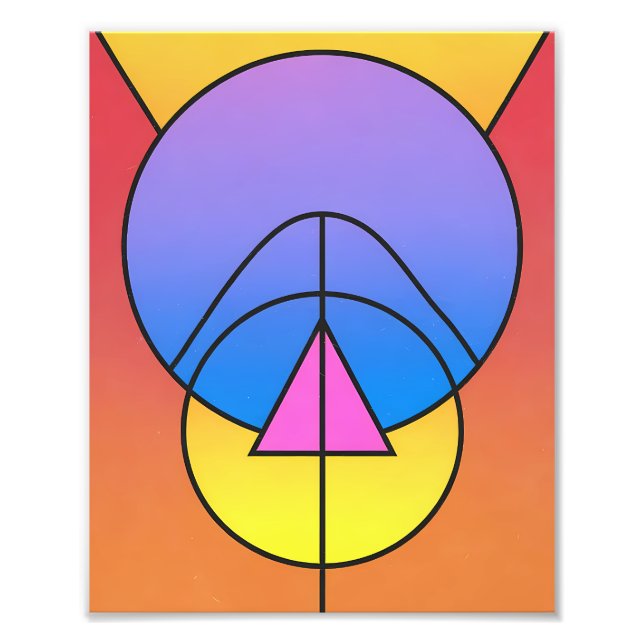 Foto Abstract Geometric Circles Line Colorful Poster (Frente)