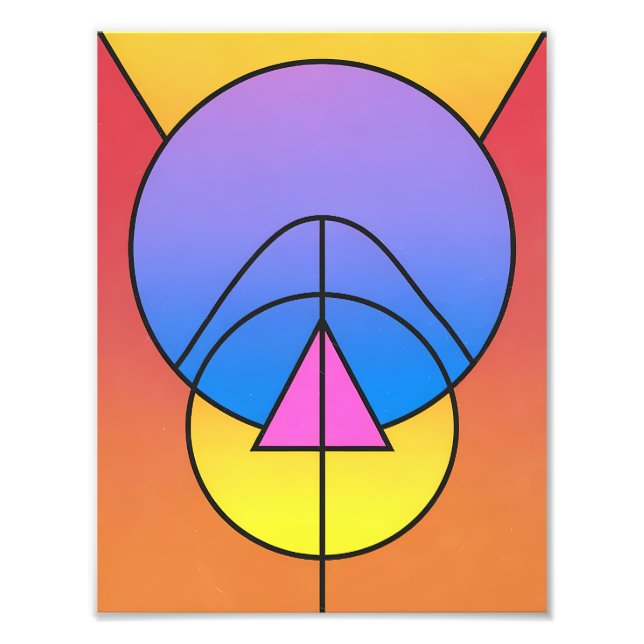 Foto Abstract Geometric Circles Line Colorful Poster (Frente)