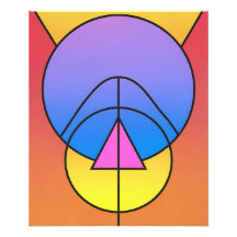 Abstract Geometric Circles Line Colorful Poster