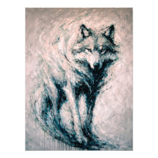 Foto Abstract Wolf Painting
