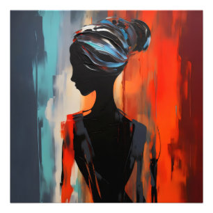 Foto Abstrato de Mulher Laranja Azul