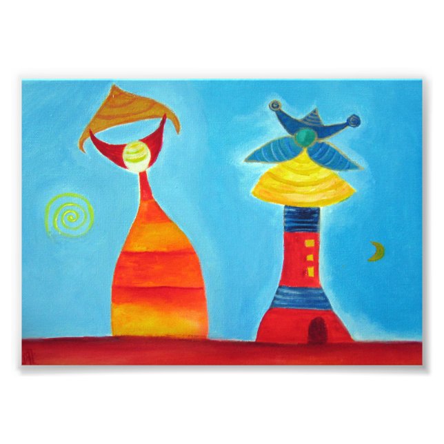 Foto Abstrato Figures Love Art Painting Impressão (Frente)