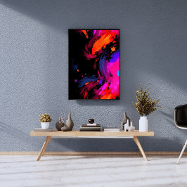 Foto Abstrato Moderno Dinâmico de Explosão de Cores Neg