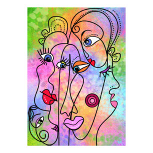 Foto Abstrato Mulheres Enfrentam Estilo Cubismo