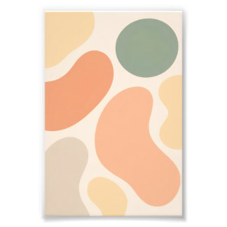 Foto Abstrato Pastel Shapes Poster