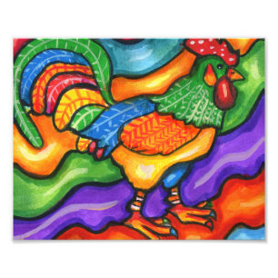 Foto Abstrato Rooster Bird Arte Colorida