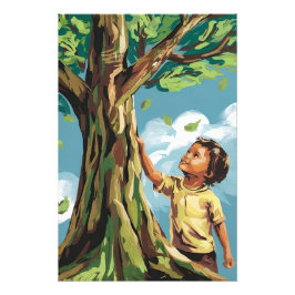 Foto Admiração Infantil: Poster Colorido de Árvore Mode