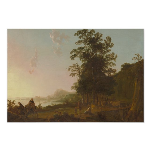 Foto Aelbert Cuyp - Paisagem com o voo para o Egito (Frente)