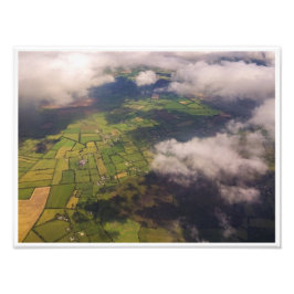 Foto Aerial Patchwork of Irish Farmland and Clouds