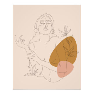 Foto Affiche Line art minimaliste. Style Boho.