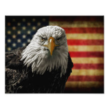 Águia Balda Americana na Bandeira Grunge