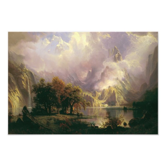 Foto Albert Bierstadt - Paisagem da Montanha Rocky (Frente)