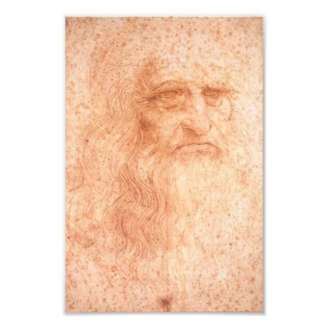 Foto Alcatrão Vermelho Autoretrato Leonardo da Vinci (Frente)