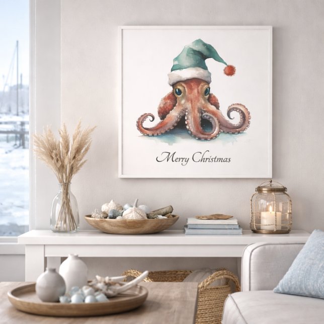 Foto Alegria de Natal de Octopus, personalizada (Criador carregado)