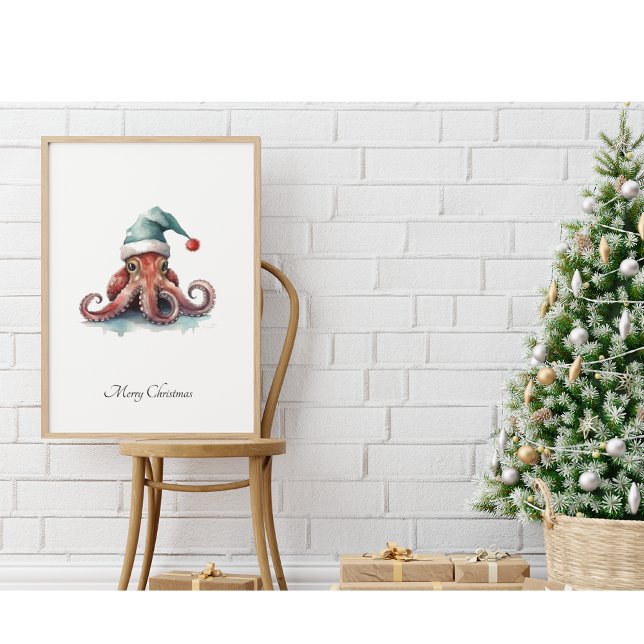 Foto Alegria de Natal de Octopus, personalizada (Criador carregado)