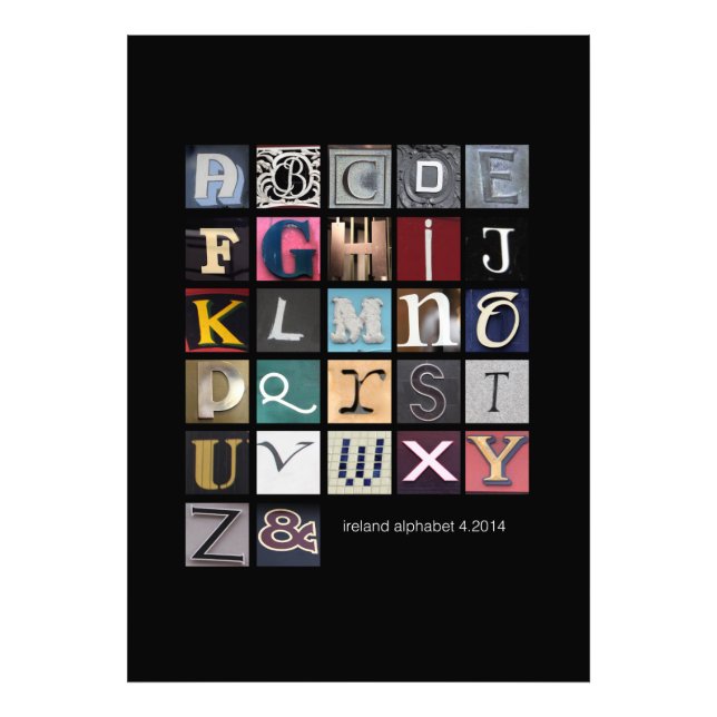 Foto alfabeto irlandês (Frente)