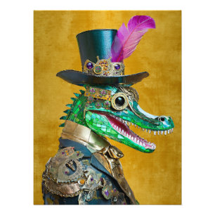 Foto Alligator Animal do Partido Steampunk do Mardi Gra